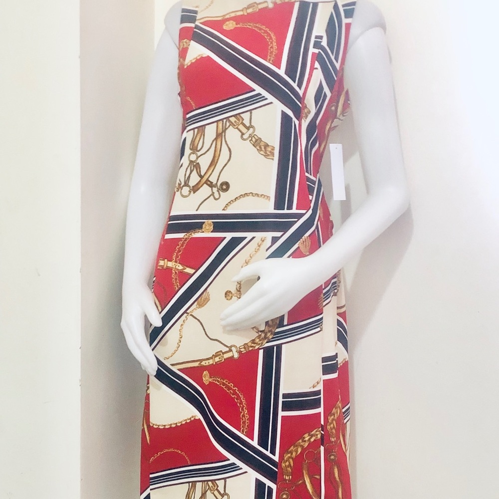 Sleeveless Smart Multi Color Patterned Dress. - image 1